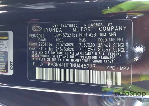 2022 Hyundai Palisade Sel from USA, damaged, VIN KM8R44HE3NU448277